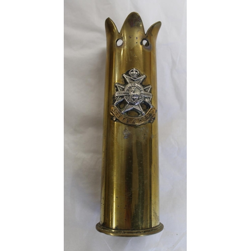 680 - Pair of Trench Art vases with 