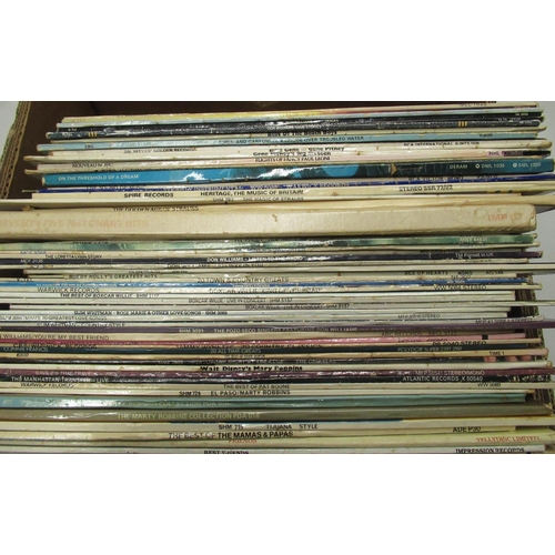 321 - Large collection of vinyl LPs inc. Don Williams, The Moody Blues, Frankie Laine, Boney M, etc. (appr... 