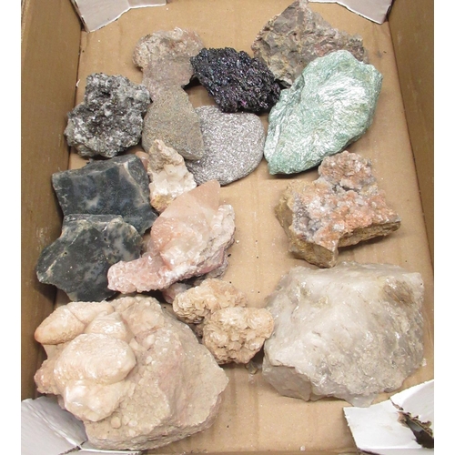 330 - Collection of large mineral specimens,Clear Quartz crystal, Fuchsite specimen, and other minerals (q... 