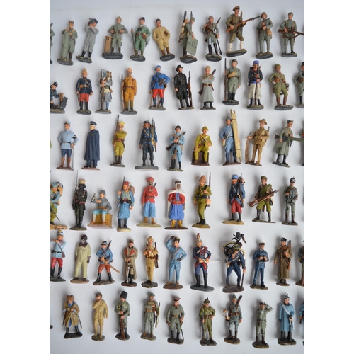 152 - Extensive collection of 1/30 scale (60mm) painted metal military figurines by Hachette with 2 bound ... 