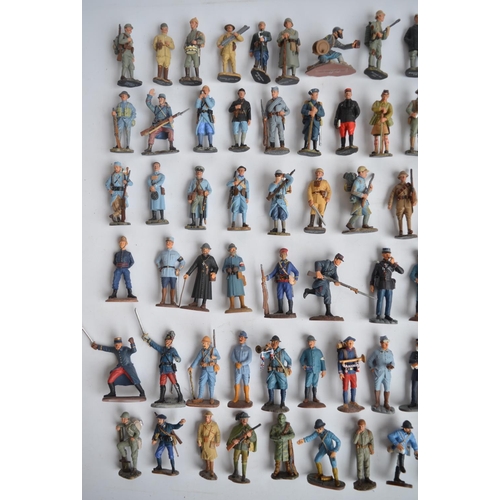 152 - Extensive collection of 1/30 scale (60mm) painted metal military figurines by Hachette with 2 bound ... 