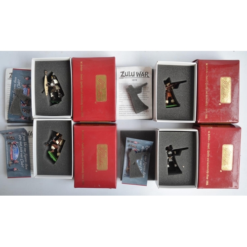 155 - Collection of W Britain's Rorke's Drift and Zulu War painted metal figures with boxes to include 9 Z... 