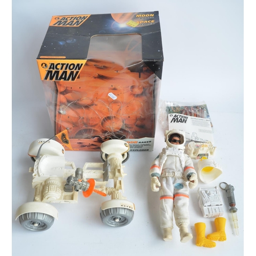 159 - Collection of action figures and play sets to include an Action Man Moon Raker set with a box of Act... 