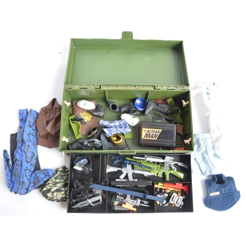 159 - Collection of action figures and play sets to include an Action Man Moon Raker set with a box of Act... 