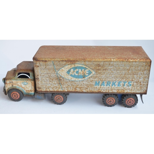 168 - Vintage 1960's Marx tinplate truck and trailer model, 