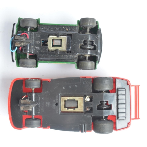 174 - Scalextric Formula 1 Silverstone slot car set, 2 vintage Scalextric cars (C112 Mini Clubman and C128... 