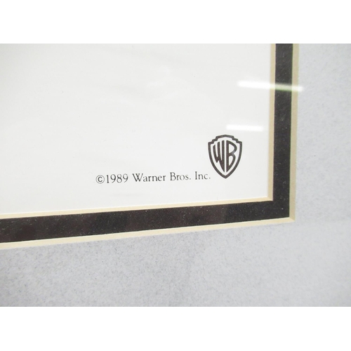 344 - Warner Bros. 'Speechless Mel Blanc 1908-1989' framed lithograph, 78cm x 56cm