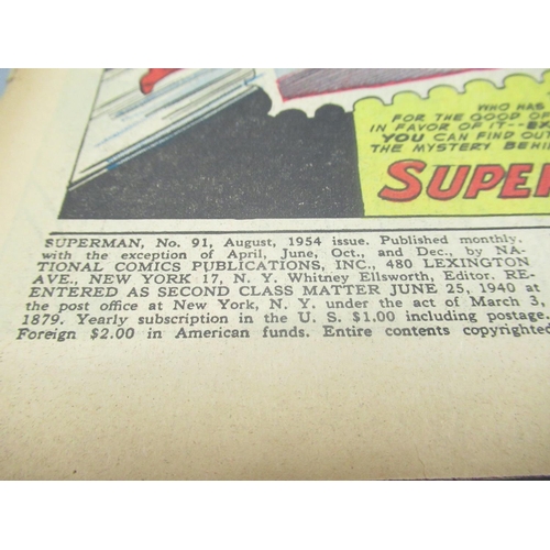 353 - DC Golden Age - Superman #91 Aug. 1954 'Featuring the Amazing Story of a Modern Ghost who Haunts Met... 