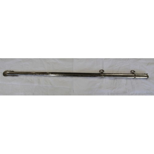 703 - Officers dress sword steel scabbard, with two suspension rings. No visible markings. Length 86cm