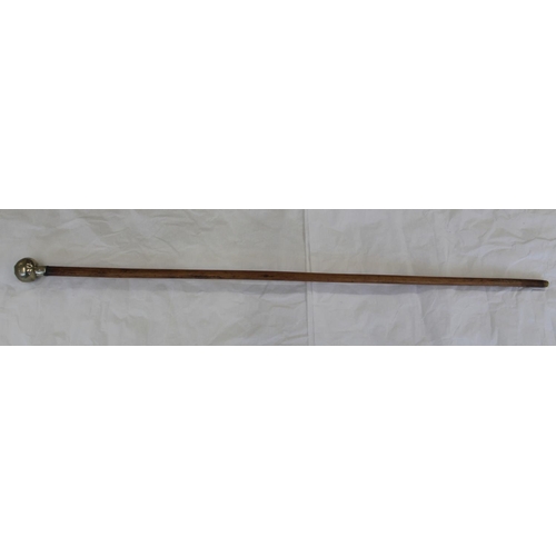 706 - RAF cane Swagger stick with metal top and crest. 70cm