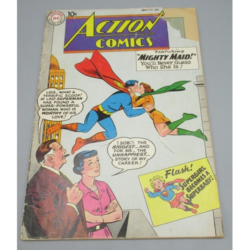 375 - DC Silver Age - Action Comics #260 Jan. 1960 'featuring Mighty Maid! you'll never guess who she is!'... 