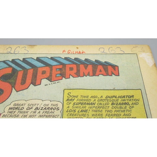 376 - DC Silver Age - Action Comics #263 April 1960 ' featuring the World of Bizarros!', a/f & Action Comi... 