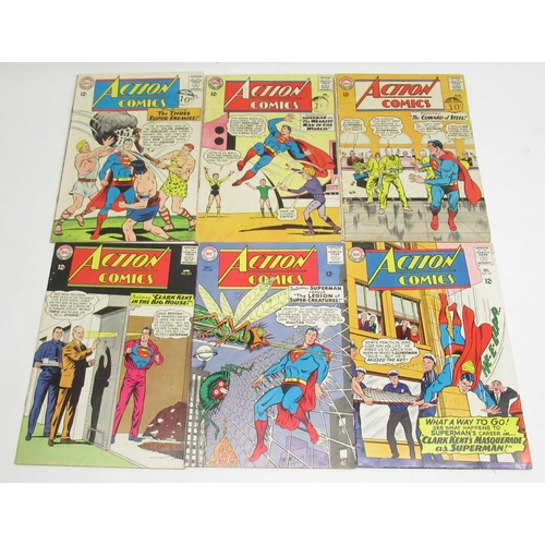 381 - DC Silver Age - Action Comics #320 Jan. 1965 'featuring The Three Super-Enemies!', #321 Feb. 1965 'f... 