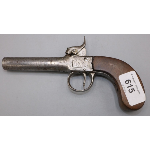 615 - Percussion cap pocket pistol with 3