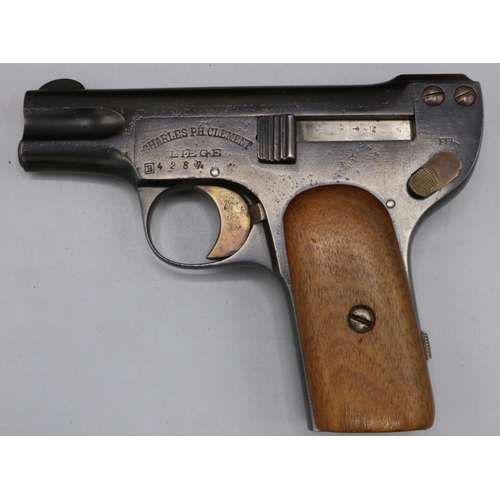 618 - MANUFACTURE FRANCAISE D'ARMS ET CYCLES, FRANCE A RARE 5mm (CLEMENT) SEMI-AUTOMATIC PISTOL, MODEL 'CL... 