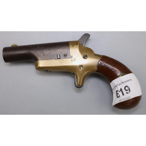 619 - Colt .41 rimfire Derringer pistol, 2 1/2