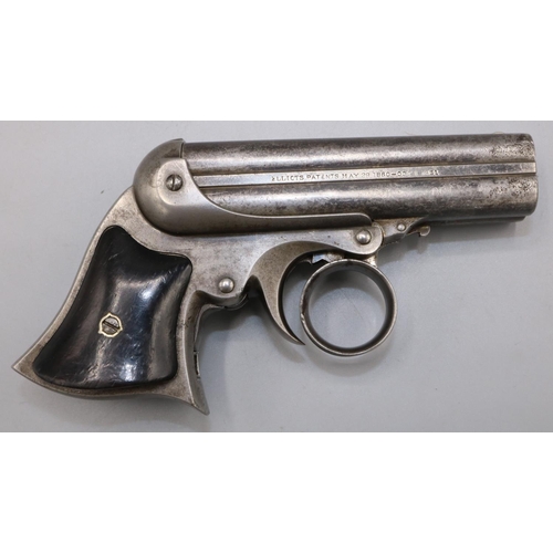 620 - Remington .32 Elliot's patent four shot derringer pistol, visible makers and patent details to the b... 