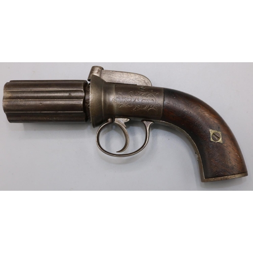 622 - Six shot percussion pepperbox revolver, 2 1/2