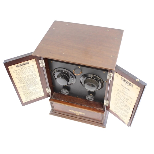 1034 - c1920s Gecophone BBC Two Valve 'Smokers Cabinet' Wireless Radio receiving set model BC 2001