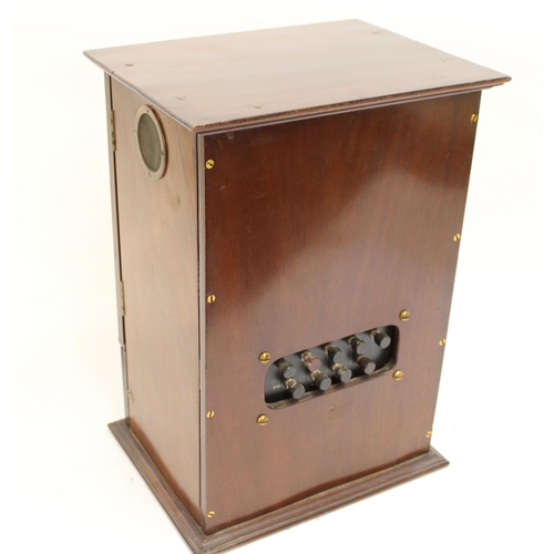 1034 - c1920s Gecophone BBC Two Valve 'Smokers Cabinet' Wireless Radio receiving set model BC 2001