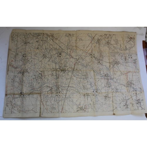 732 - Collection of WWI period linen backed maps of France and Belgium regions. France Sheet 57D, 57c, LEN... 