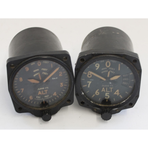 851 - Two WWII era Air Ministry RAF cockpit altimeters ref. 6A/685