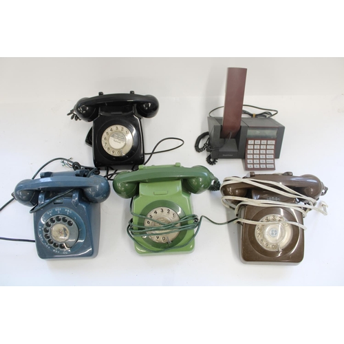 785 - Four GPO style plastic telephones and a Bang and Olufsen Beocom 1600 telephone