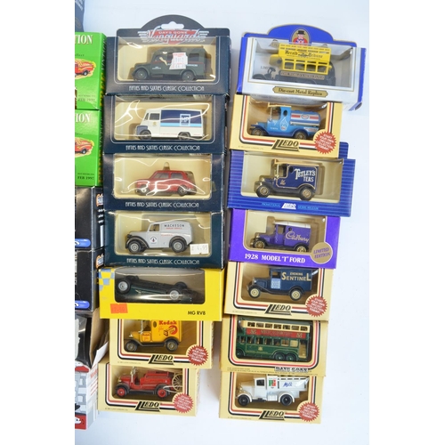 219 - Collection of diecast model vehicles, boxed and unboxed (plus empty boxes) to include Lledo Days Gon... 