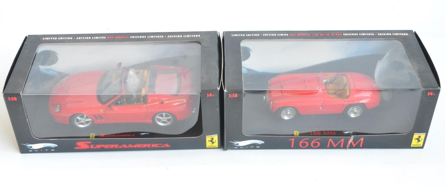 Two Hot Wheels Elite 1/18 scale limited edition diecast