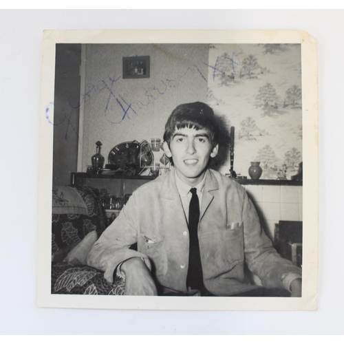 325 - Beatles interest - Signed George Harrison photograph and two other photos of Louise and Harry Harris... 