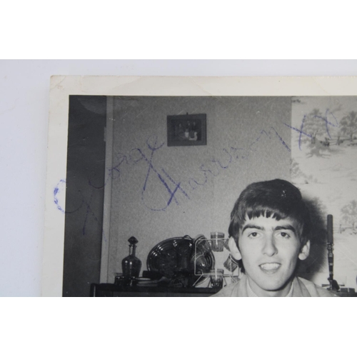 325 - Beatles interest - Signed George Harrison photograph and two other photos of Louise and Harry Harris... 