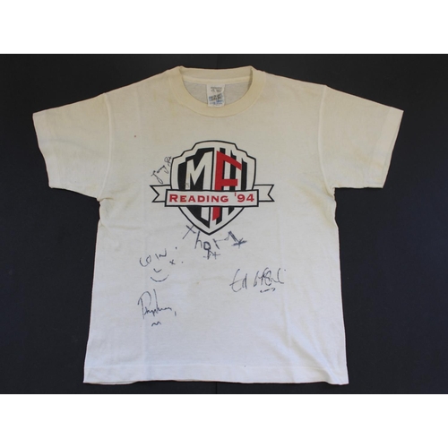 327 - Radiohead signed childs/ladies t-shirt, as worn at 1994 Reading festival and autographed in black ma... 