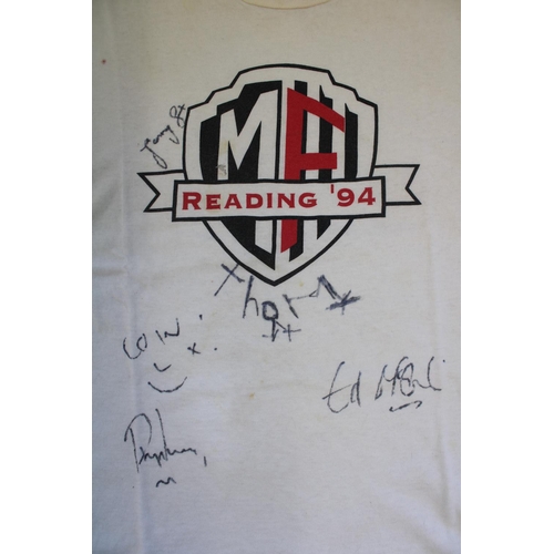 327 - Radiohead signed childs/ladies t-shirt, as worn at 1994 Reading festival and autographed in black ma... 