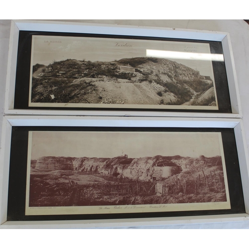 743 - Pair of framed photographs of the 'FORT of VAUX at Verdun. Size 72cmx31cm