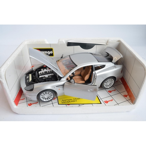 264 - Four boxed 1/18 scale highly detailed diecast Aston Martin models to include Shelby Collectables 50t... 