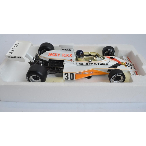 271 - Minichamps (Paul's Model Art) limited edition 1/18 scale diecast McLaren Ford M23 Yardley/J. Ickx 19... 