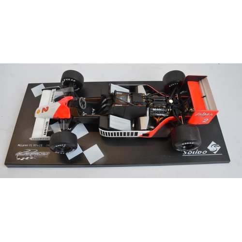 277 - Boxed Solido 1/18 scale diecast Alain Prost Collection McLaren Tag Turbo MP4/2 No 2 (141281). Model ... 