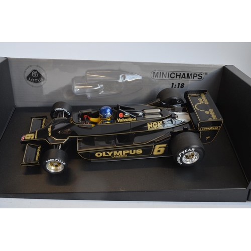 278 - Boxed Minichamps (Paul's Model Art) 1/18 scale highly detailed diecast Lotus Ford 79, R. Peterson 19... 