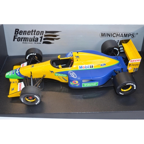 282 - 2x boxed Michael Schumacher 1/18 scale diecast model F1 cars to include Minichamps Benetton Ford B19... 