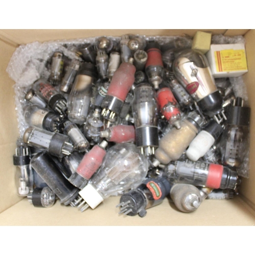 828A - Collection of vintage glass radio valves with some transformers etc., (qty)