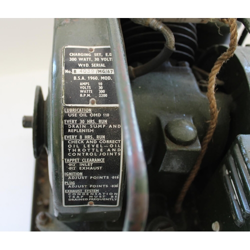 895 - c1950s British Army 'Chorehorse' BSA 300W charging unit generator