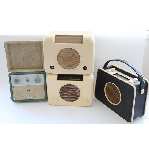 986 - Two Bush cream case radios (one missing backplate and dials), a Murphy radio receiver BU 183 and a s... 