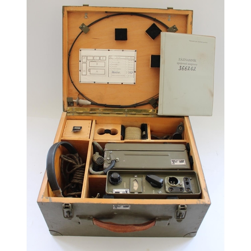 908 - Post WWII Czech military RF 11M/2 manpack radio in original green painted box with accessories