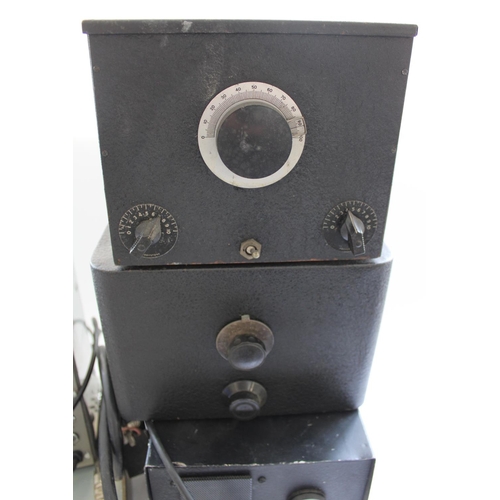 803 - RACAL single sideband convertor, a military use PSU with broad arrow mark to dial, two black japanne... 