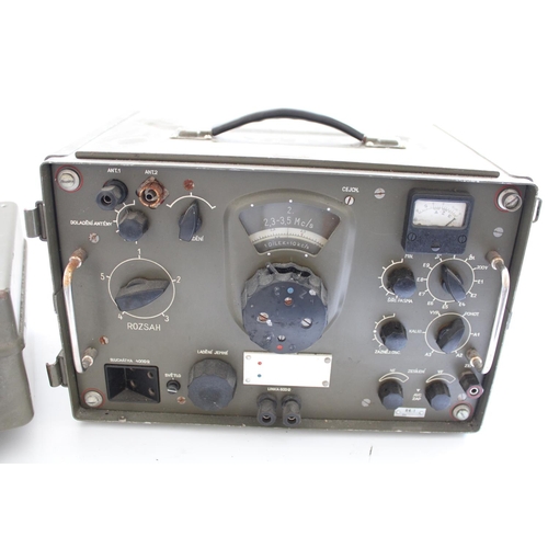 924 - Mid C20th Czech military R4-1 HF radio receiver with associated PSU