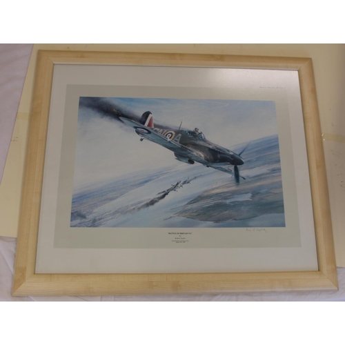 750 - Framed poster of 'BATTLE OF BRITAIN VC by Robert Taylor.68cmx58cm. Poster of BLACK by Mark Postlethw... 