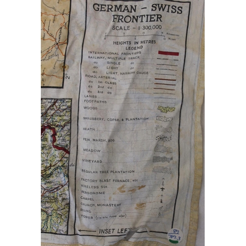 753 - WWII silk Escape map. Printed on both sides. Sheet A, France, Belgium, Holland. Sheet B, German - Sw... 