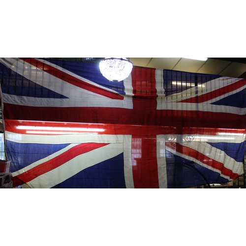 754 - Extremely large mid 20th century Union Jack Flag. Approx. 5m 40, 17.5 ft x 2m30, 7.6ft