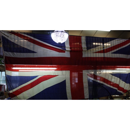 754 - Extremely large mid 20th century Union Jack Flag. Approx. 5m 40, 17.5 ft x 2m30, 7.6ft