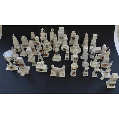 757 - Large collection of Crested Ware. Mainly Memorial statues and Cenotaph etc (42)